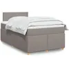 Image de vidaXL Sommier Ã  lattes de lit avec matelas Taupe 120x200 cm Tissu