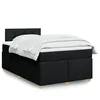 Image de vidaXL Sommier Ã  lattes de lit avec matelas Noir 120x200 cm Tissu