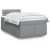 Image de vidaXL Sommier Ã  lattes de lit avec matelas Gris clair 120x200cm Tissu