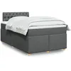 Image de vidaXL Sommier Ã  lattes de lit avec matelas Gris foncÃ© 120x200cm Tissu