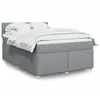 Image de vidaXL Sommier Ã  lattes de lit avec matelas Gris clair 140x190cm Tissu