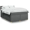 Image de vidaXL Sommier Ã  lattes de lit avec matelas Gris foncÃ© 140x190cm Tissu