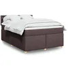 Image de vidaXL Sommier Ã  lattes de lit avec matelas Marron foncÃ© 140x190 cm