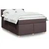 Image de vidaXL Sommier Ã  lattes de lit avec matelas Marron foncÃ© 140x200 cm