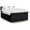 Image de vidaXL Sommier Ã  lattes de lit avec matelas Noir 140x200 cm Tissu