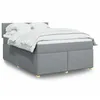 Image de vidaXL Sommier Ã  lattes de lit avec matelas Gris clair 160x200cm Tissu