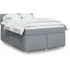 Image de vidaXL Sommier Ã  lattes de lit avec matelas Gris clair 160x200cm Tissu