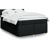 Image de vidaXL Sommier Ã  lattes de lit avec matelas Noir 160x200 cm Tissu