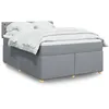 Image de vidaXL Sommier Ã  lattes de lit avec matelas Gris clair 160x200cm Tissu