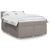 Image de vidaXL Sommier Ã  lattes de lit avec matelas Taupe 160x200 cm Tissu