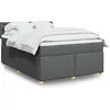Image de vidaXL Sommier Ã  lattes de lit avec matelas Gris foncÃ© 160x200cm Tissu