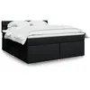 Image de vidaXL Sommier Ã  lattes de lit avec matelas Noir 180x200 cm Tissu
