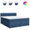 Image de vidaXL Sommier Ã  lattes de lit avec matelas Bleu 180x200 cm Tissu