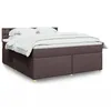 Image de vidaXL Sommier Ã  lattes de lit avec matelas Marron foncÃ© 180x200 cm