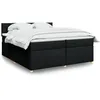 Image de vidaXL Sommier Ã  lattes de lit avec matelas Noir 200x200 cm Tissu