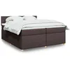 Image de vidaXL Sommier Ã  lattes de lit avec matelas Marron foncÃ© 200x200 cm