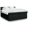 Image de vidaXL Sommier Ã  lattes de lit avec matelas Noir 200x200 cm Tissu