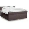 Image de vidaXL Sommier Ã  lattes de lit avec matelas Marron foncÃ© 200x200 cm