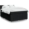 Image de vidaXL Sommier Ã  lattes de lit avec matelas Noir 140x190 cm Tissu