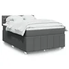 Image de vidaXL Sommier Ã  lattes de lit avec matelas Gris foncÃ© 140x190cm Tissu