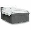 Image de vidaXL Sommier Ã  lattes de lit avec matelas Gris foncÃ© 140x200cm Tissu