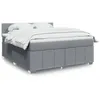 Image de vidaXL Sommier Ã  lattes de lit avec matelas Gris clair 180x200cm Tissu