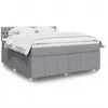Image de vidaXL Sommier Ã  lattes de lit avec matelas Gris clair 180x200cm Tissu