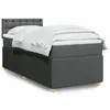 Image de vidaXL Sommier Ã  lattes de lit et matelas Gris foncÃ© 90x190 cm Tissu