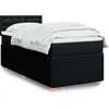 Image de vidaXL Sommier Ã  lattes de lit avec matelas Noir 90x190 cm Tissu