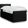 Image de vidaXL Sommier Ã  lattes de lit avec matelas Noir 90x200 cm Tissu