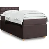 Image de vidaXL Sommier Ã  lattes de lit avec matelas Marron foncÃ© 90x200 cm