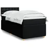 Image de vidaXL Sommier Ã  lattes de lit avec matelas Noir 100x200 cm Tissu