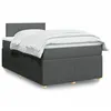 Image de vidaXL Sommier Ã  lattes de lit avec matelas gris foncÃ© 120x190cm tissu