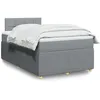 Image de vidaXL Sommier Ã  lattes de lit avec matelas Gris clair 120x200cm Tissu
