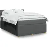 Image de vidaXL Sommier Ã  lattes de lit avec matelas Gris foncÃ© 140x190cm Tissu