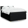 Image de vidaXL Sommier Ã  lattes de lit avec matelas Noir 140x190 cm Tissu