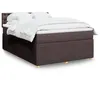 Image de vidaXL Sommier Ã  lattes de lit avec matelas Marron foncÃ© 140x190 cm
