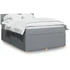 Image de vidaXL Sommier Ã  lattes de lit avec matelas Gris clair 140x200cm Tissu