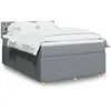 Image de vidaXL Sommier Ã  lattes de lit avec matelas Gris clair 140x200cm Tissu