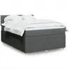 Image de vidaXL Sommier Ã  lattes de lit avec matelas Gris foncÃ© 160x200cm Tissu