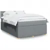 Image de vidaXL Sommier Ã  lattes de lit avec matelas Gris clair 160x200cm Tissu