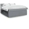 Image de vidaXL Sommier Ã  lattes de lit avec matelas Gris clair 180x200cm Tissu
