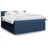 Image de vidaXL Sommier Ã  lattes de lit avec matelas Bleu 180x200 cm Tissu