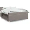 Image de vidaXL Sommier Ã  lattes de lit avec matelas Taupe 200x200 cm Tissu
