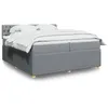 Image de vidaXL Sommier Ã  lattes de lit avec matelas Gris clair 200x200cm Tissu