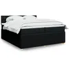 Image de vidaXL Sommier Ã  lattes de lit avec matelas Noir 200x200 cm Tissu