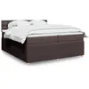 Image de vidaXL Sommier Ã  lattes de lit avec matelas Marron foncÃ© 200x200 cm