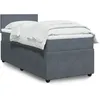 Image de vidaXL Sommier Ã  lattes de lit et matelas Gris foncÃ© 90x190 cm Velours