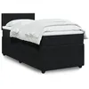 Image de vidaXL Sommier Ã  lattes de lit avec matelas Noir 90x200 cm Velours