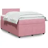 Image de vidaXL Sommier Ã  lattes de lit avec matelas Rose 120x200 cm Velours